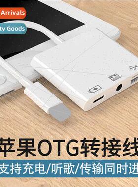 Cell phone otg adapter cable 3 in 1适用iphone sound card mic