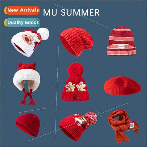 Red hat Christmas gift winter warm knted hat this year burgu