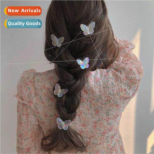 Spring simple cute butterfly side clip small hairpin female