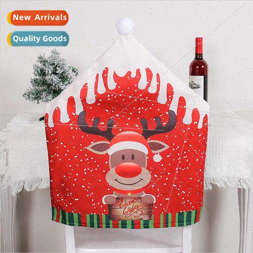 2023 Santa Claus Chair Cover Nonwoven Printed Snowman Chair