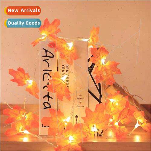 led simulation maple leaf lights string thanksgiving harvest