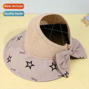 hat tie brimmed large Korea sun sunscreen vinyl bow Summer