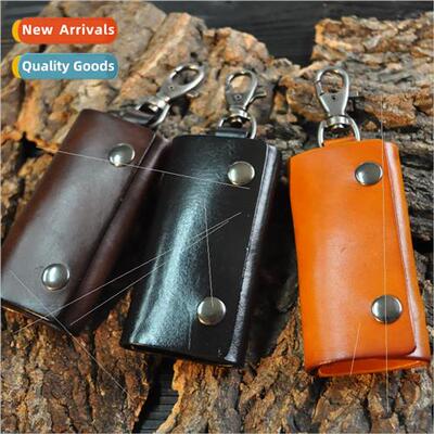 Vintage Leisure Leather Tree Paste Leather Car Key Bag Unive