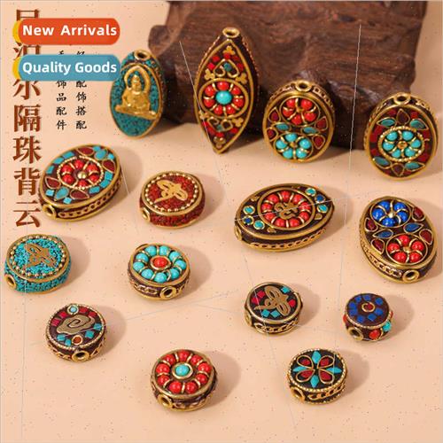 Nepalese Chinese knot spacer beads back cloud handmade DIY a