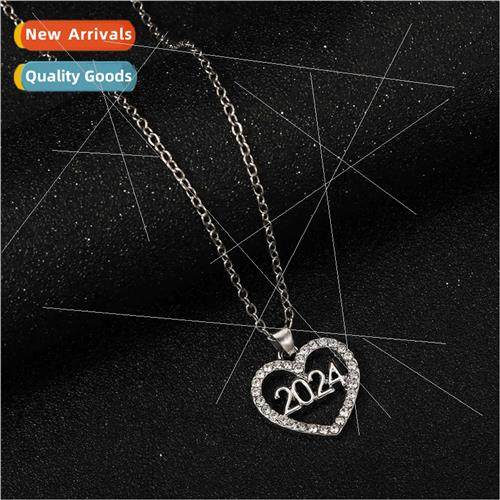2024 new heart-shaped necklace wh diamonds digal pendant ear