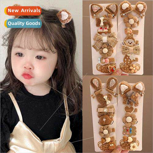 Baby milk curry cat ears hair clips girls cute super cute sw