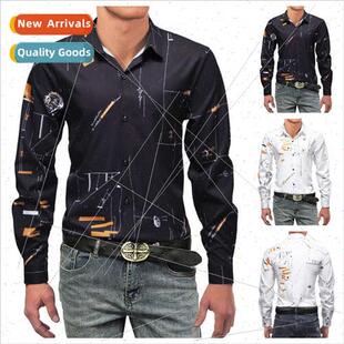 2022 spring fall men long-sleeved shirt new men shirts casua