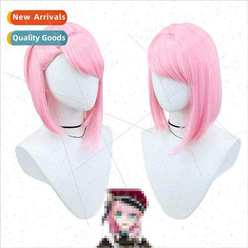 Wigs Charlotte Fontaine Reporter Pink Faux Short Hair cospla