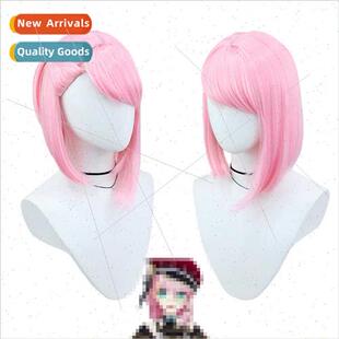 Wigs Charlotte Fontaine Reporter Pink Faux Short Hair cospla