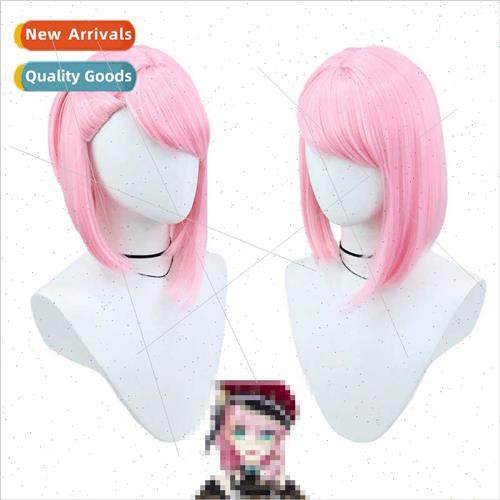 Wigs Charlotte Fontaine Reporter Pink Faux Short Hair cospla