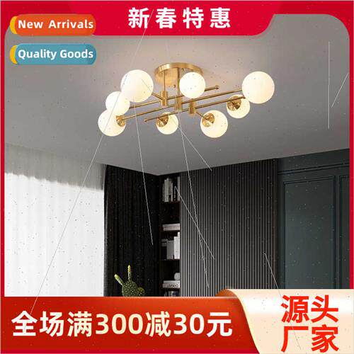 Copper living room chandelier modern simple bedroom master l