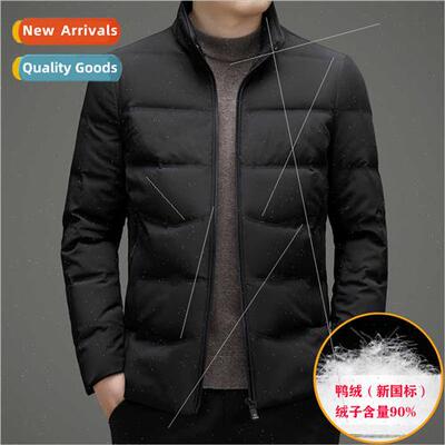 2023 winter light standing collar down jacket men short warm