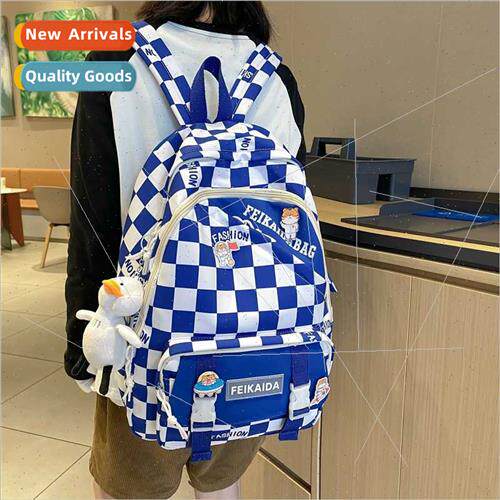 Opening season new ins plaid schoolbag Japan checkerboard ch