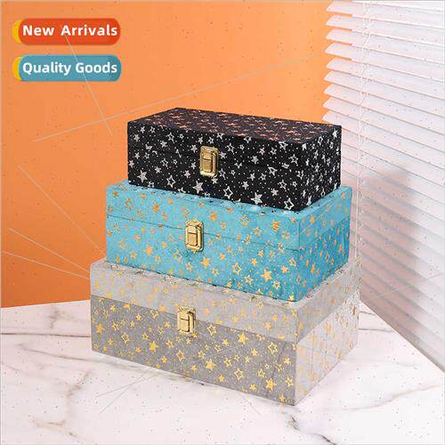 Europe simple storage box wooden lid home ID jewelry box bed
