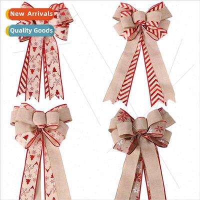 Large Christmas bows Thanksgiving decorations double burlap