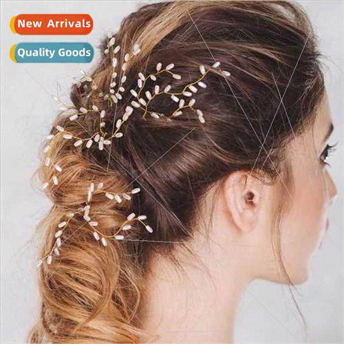 New Korean pearl headdress handmade fashion gold-plated allo