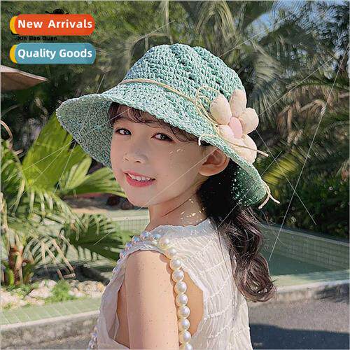 1089 children hats summer sunscreen straw hat female baby su