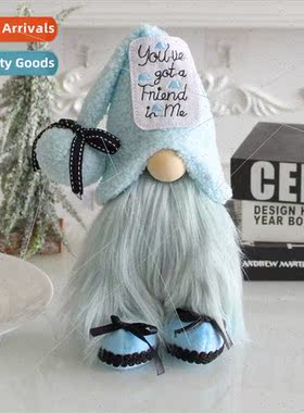 Blue Faceless Doll Window Decorations Creative Holiday Gnome