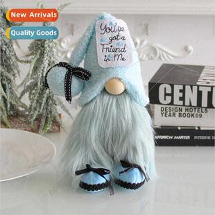 Blue Faceless Doll Window Decorations Creative Holiday Gnome