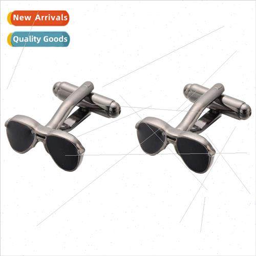 Sunglasses Cufflinks Men French Shirt Cufflinks Gun Black Su