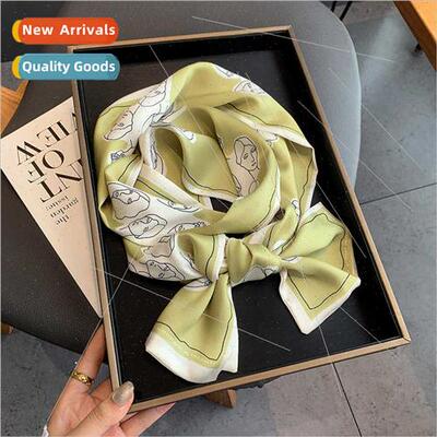 2021 Korean  new fashion printing cartoon mid-length scarf f