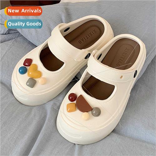 Creative Geometric Outer Wear diy Baotou Mary Jane Sandals W