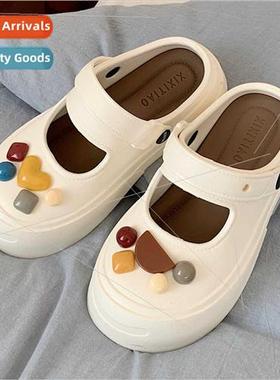 Creative Geometric Outer Wear diy Baotou Mary Jane Sandals W