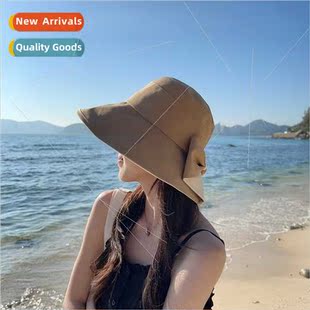 sunshade fisherman sun large ponytail brim bow new hat