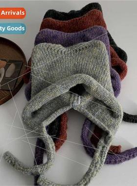 Korean  lovely hundred wh tie pullover cap warm soft obvious