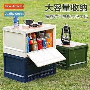 Folding camping large-capacy wooden board storage storage sh
