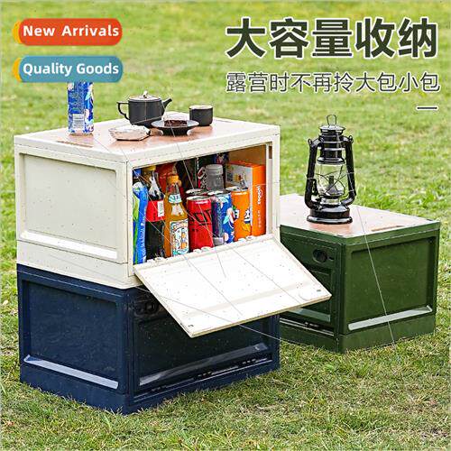 Folding camping large-capacy wooden board storage storage sh