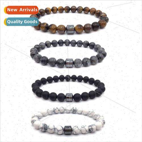 Jewelry Fashion New Black Stone Tiger Eye Beads Bracelet Map