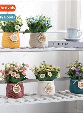 mple versatile Morandi flower pot rustic daisy indoor orname