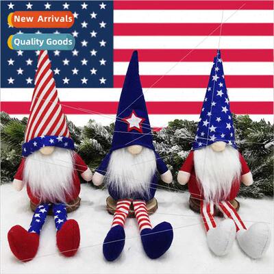 2023 USA Independence Day Long Legs Pointy Hat Gnome Doll El
