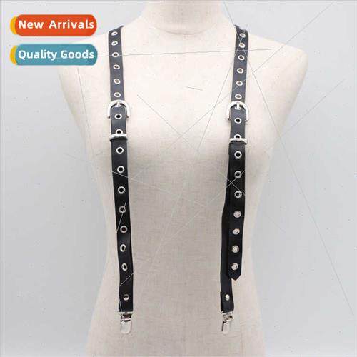 Personalized fashion rivets air eye vest back strap PU black