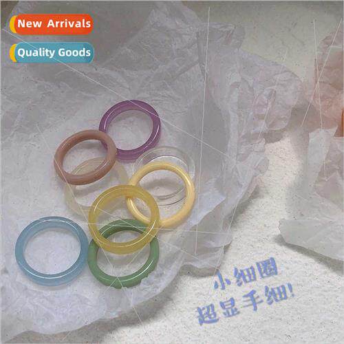 Resin small ring fashion ins simple fresh colorful hundred w