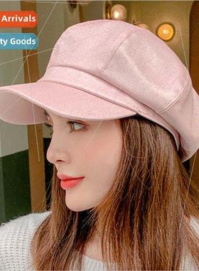 Autumn Japan simple fashion solid color round top duck tongu