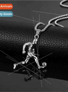 Hipster Men Necklace Soccer Pendant Set College Soccer Jewel