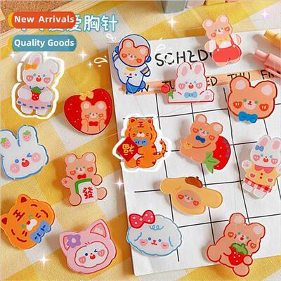 TengYiYouPin cute tea tea bear cartoon acrylic pin badge stu