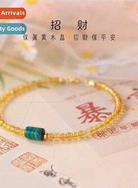 Exmely fine natural crine bracelet women 14k green malache w