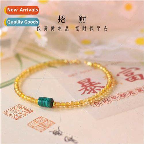 Exmely fine natural crine bracelet women 14k green malache w