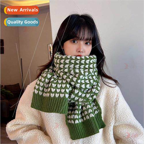 2021 fall winter new Korean  knted mini love scarf female fr