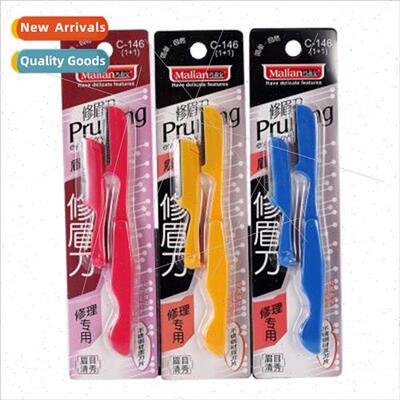 Folding eyebrow trimmer stainless steel box shaver women por