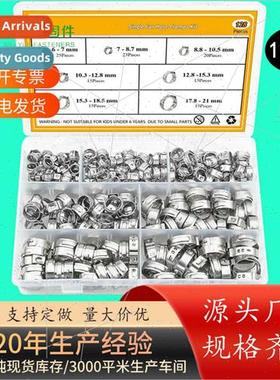 Screw Box Set 304128pcs 7-21mm ngle Ear Hose Clamp Ring Clam