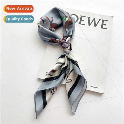 2021 new fashion temperament small square scarf female mulbe