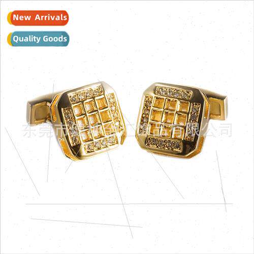 Europe Square Gold Square Diamond Cufflinks Crystal Diamonds