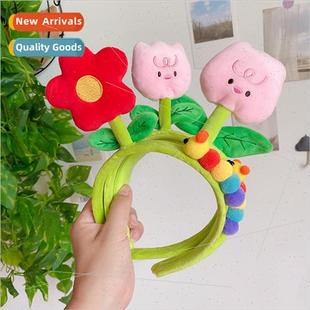 flower hair bands Cute sprouts caterpillar bean smal cartoon