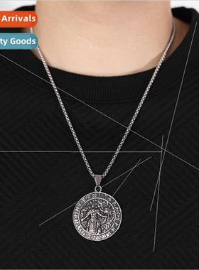 Vintage Mythological Stainless Steel Viking Odin Portrait Ru