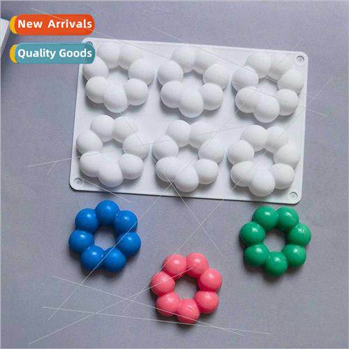 6PCS Petal Donut 593 Chocolate licone Mold Cake Pudding Dess