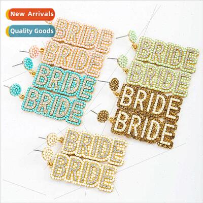 new earring Europe carnival day earrings alloy letters diamo